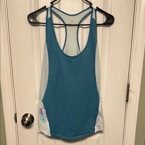 Fabletics Teal and White Tank Top